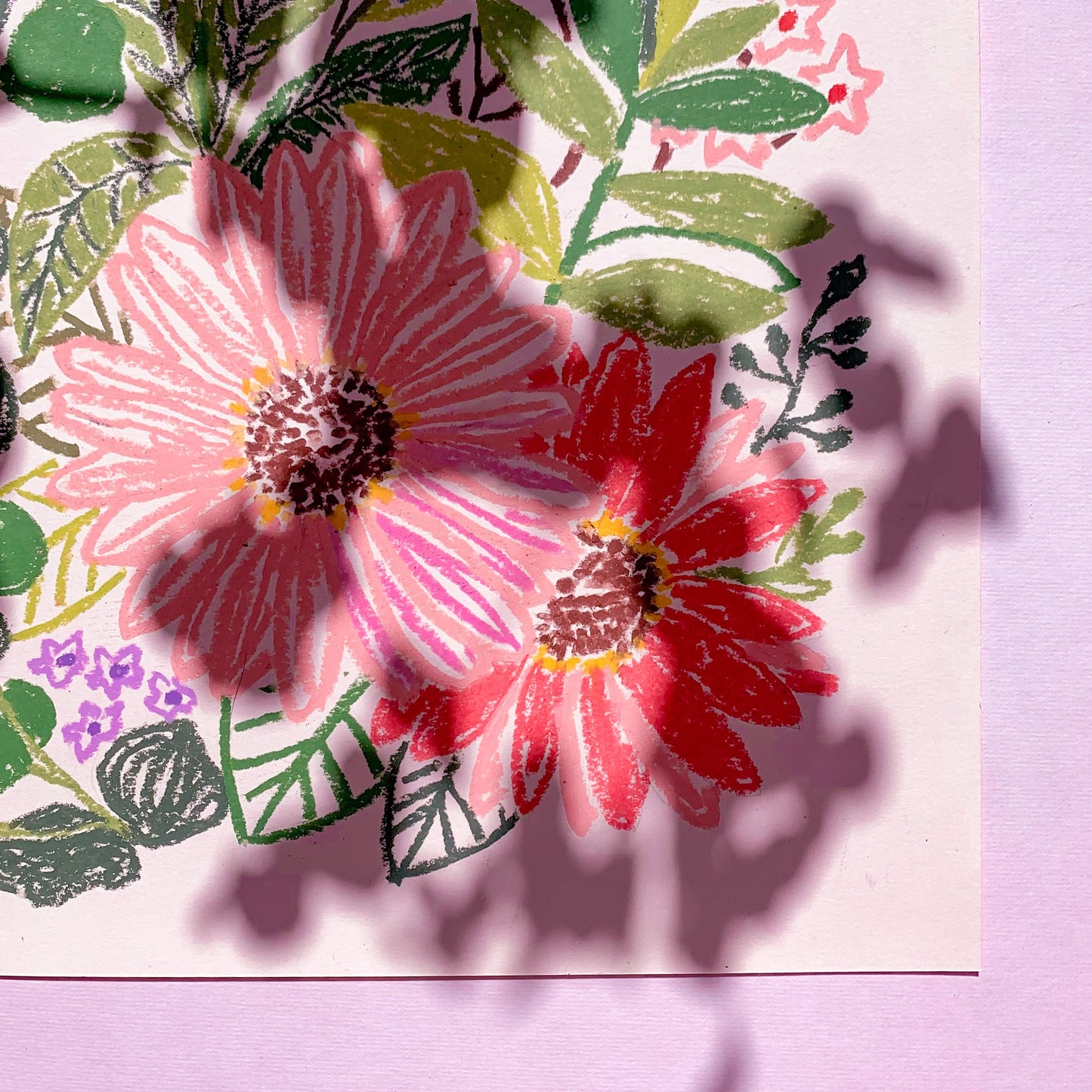 Gerberas and lily floral - limited edition wall art