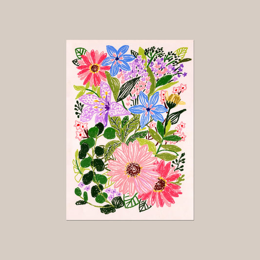 Gerberas and lily floral - limited edition wall art