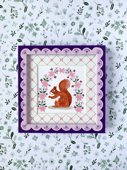 Lilac garden squirrel | Original painting