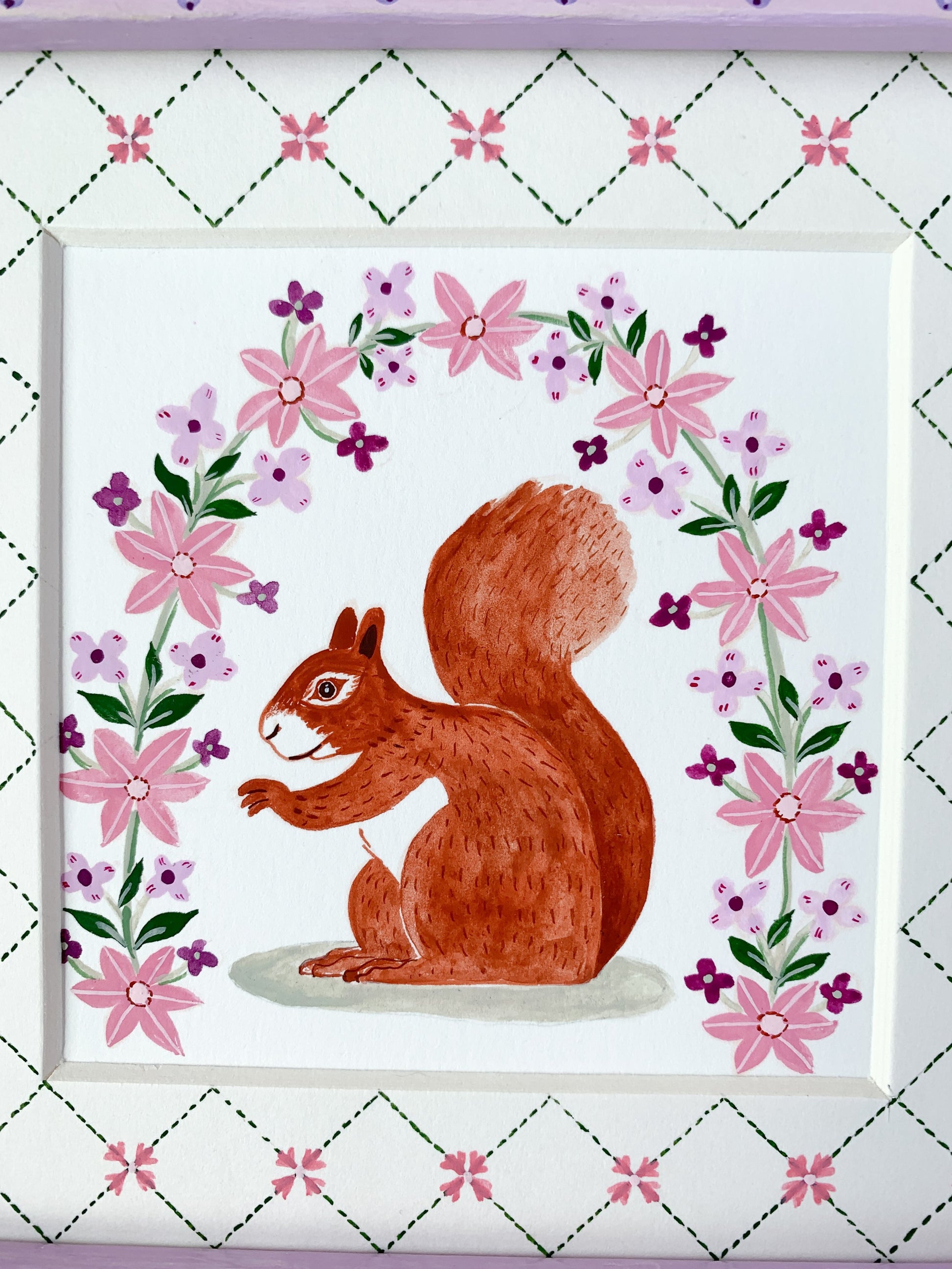 Lilac garden squirrel | Original painting