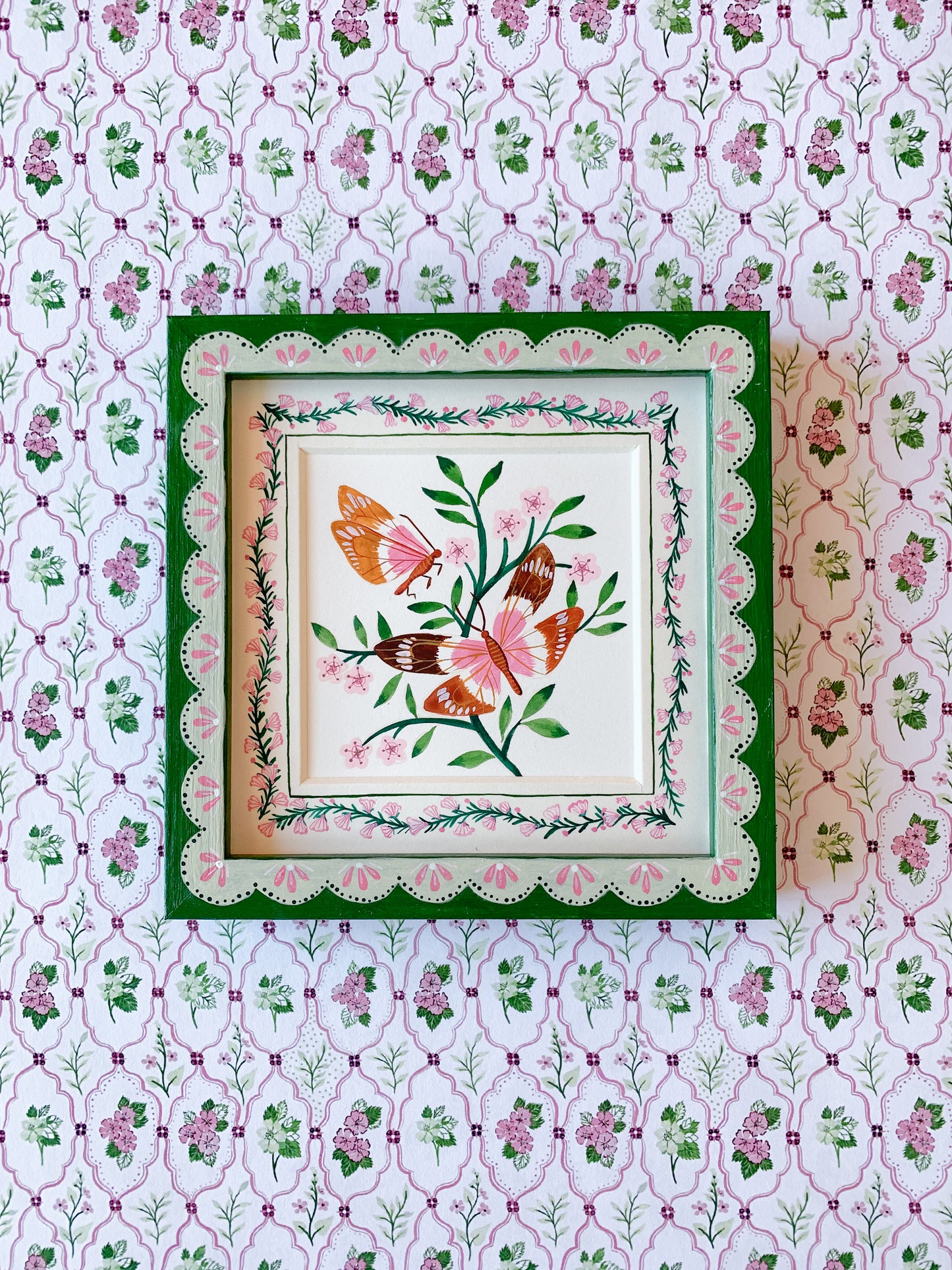 Pink moths | Original painting