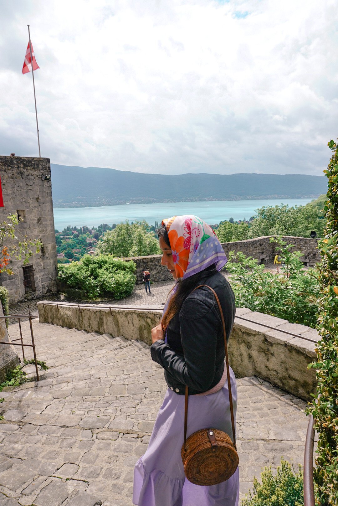 Tiger Garden Silk Scarf / Purple