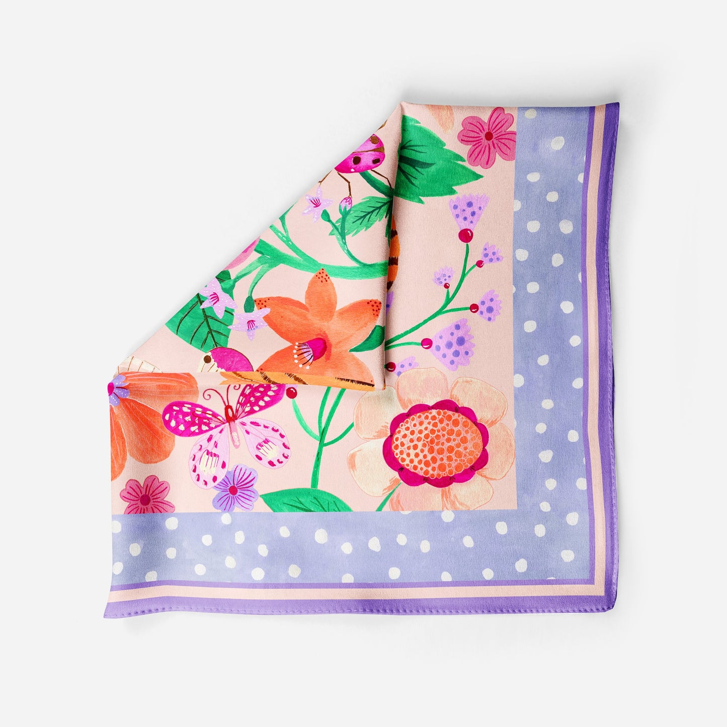 Tiger Garden Silk Scarf / Purple