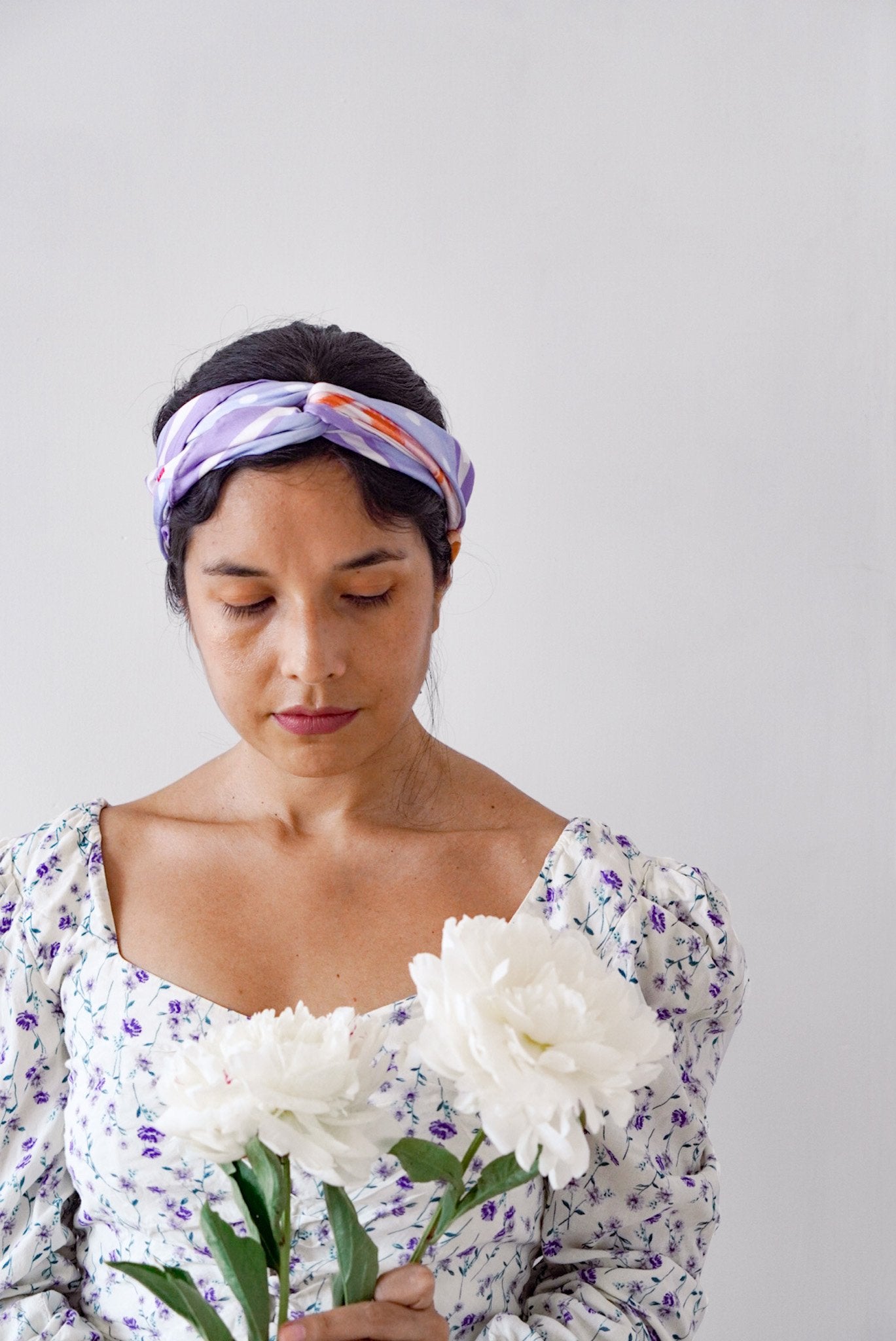 Tiger Garden Silk Scarf / Purple