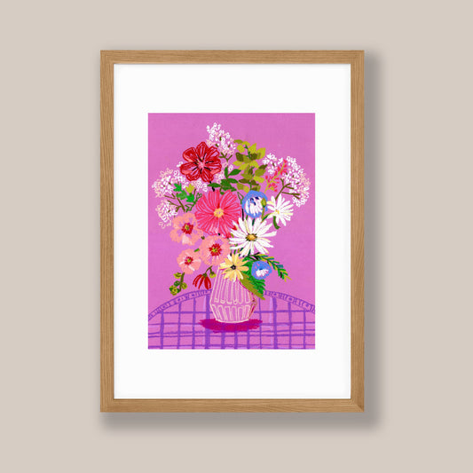 Flower bouquet in a vase  - limited edition wall art-SQ7797279