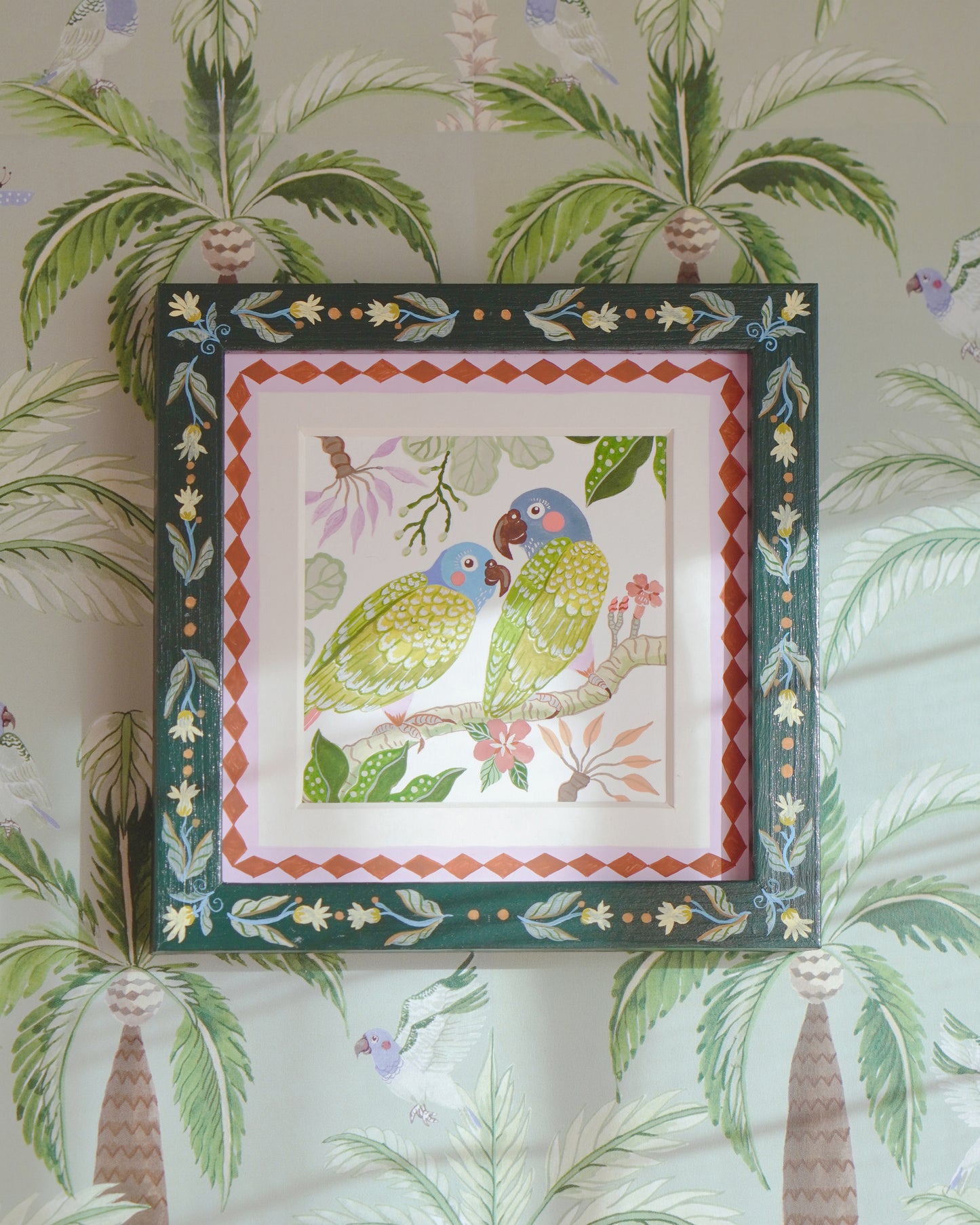 Pair of Blue-Headed Parrots | Original painting