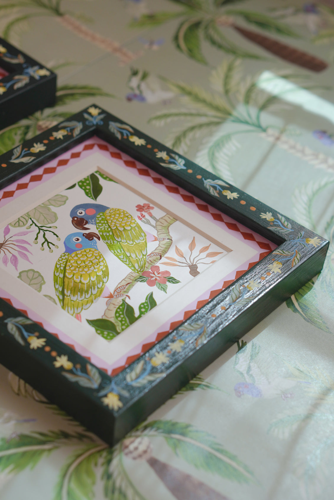 Pair of Blue-Headed Parrots | Original painting