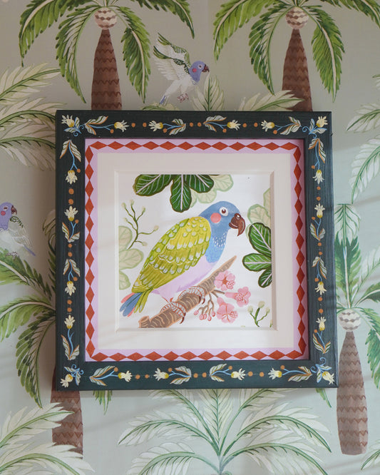 Blue-headed Parrot Ready to Fly | Original painting