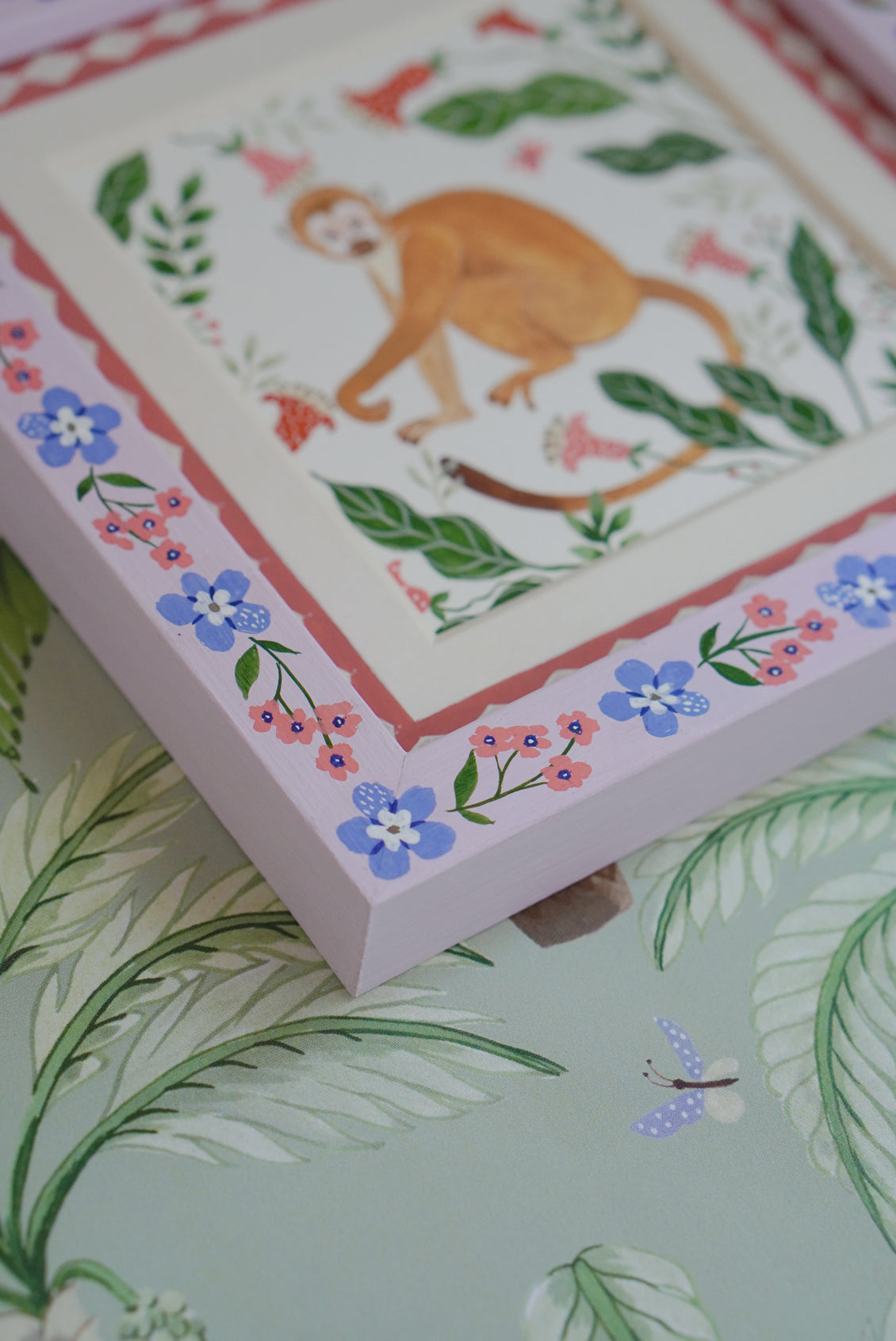 Monkey & Bell Flowers | Original painting