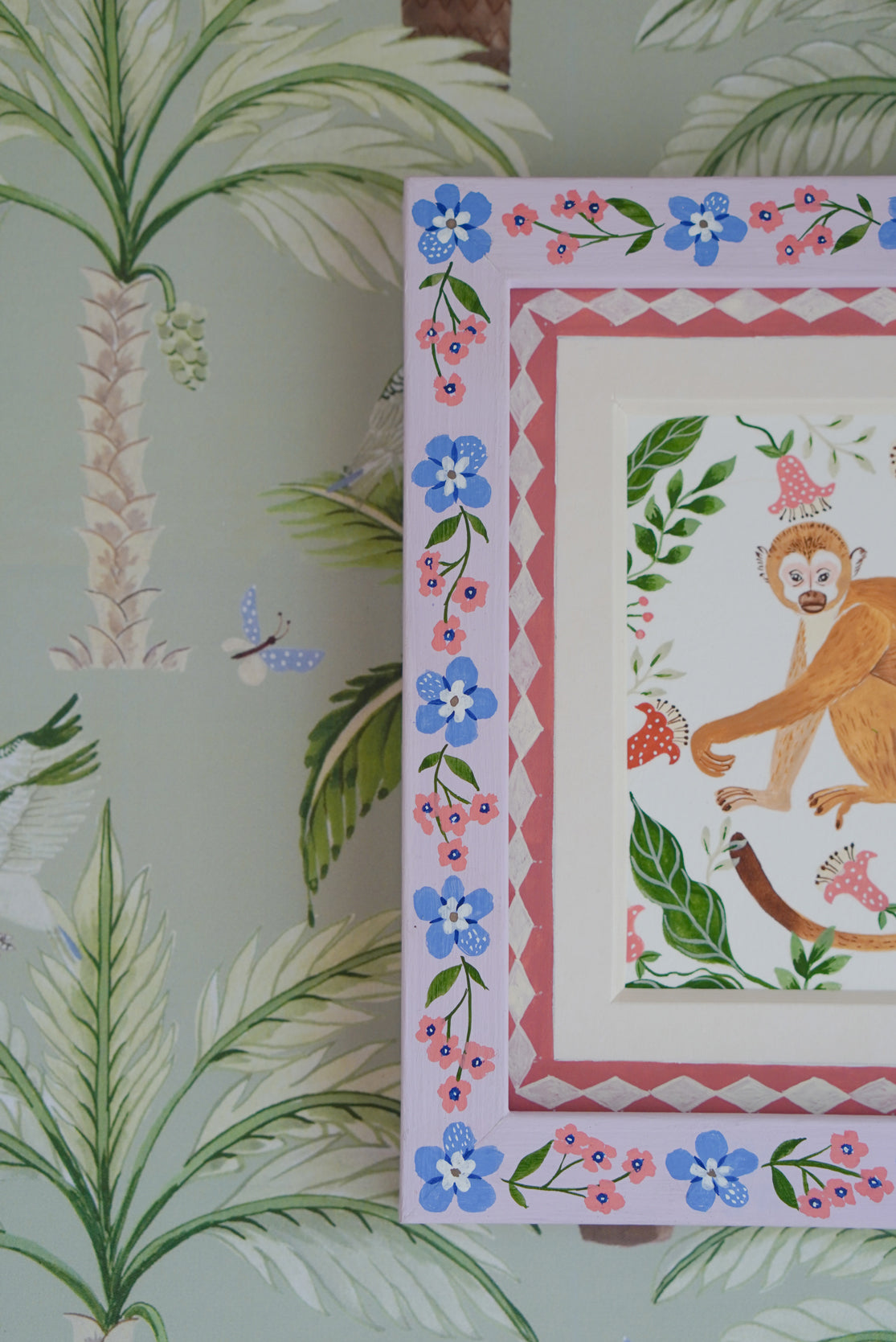 Monkey & Bell Flowers | Original painting