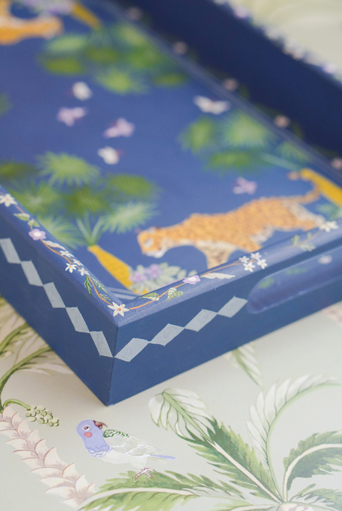Jaguar Walking Through the Jungle | Hand-painted Tray