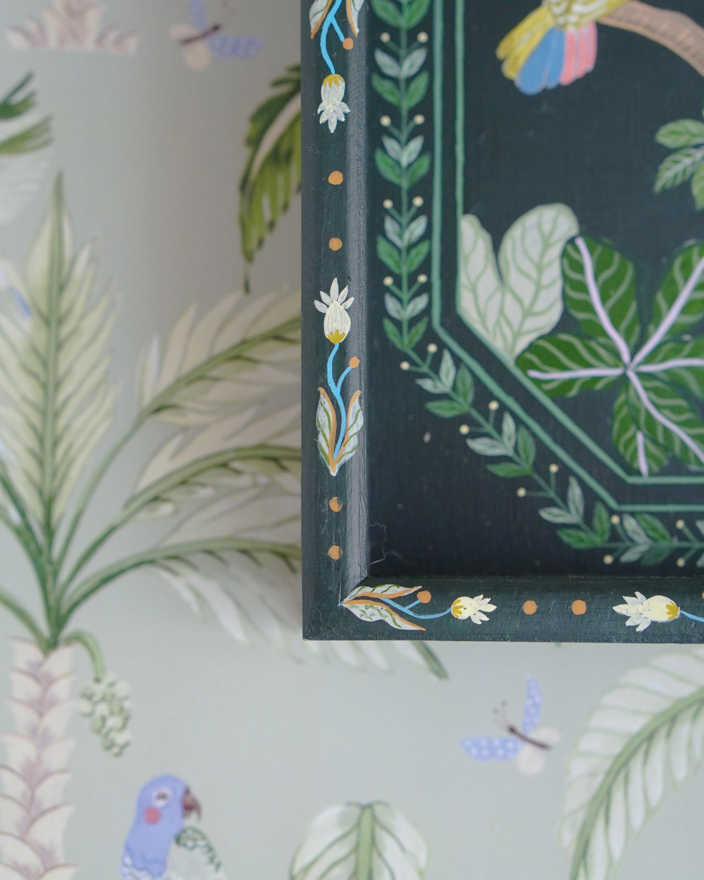 Parrots Perched on Tree | Hand-painted Tray