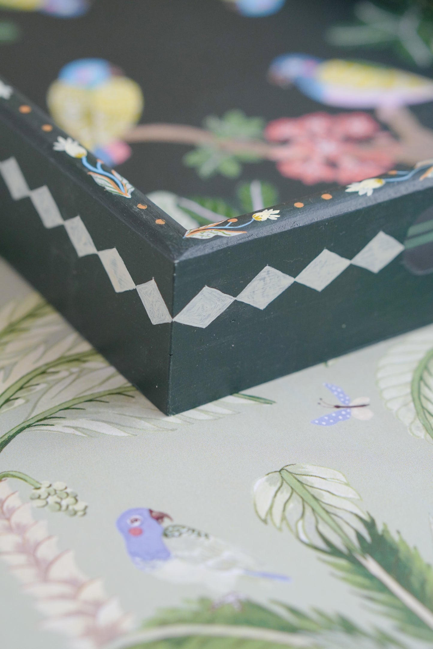 Parrots Perched on Tree | Hand-painted Tray