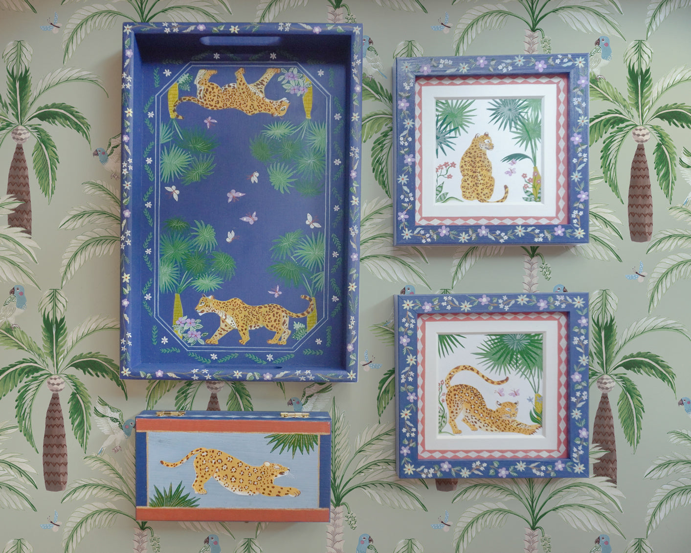 Jaguar Walking Through the Jungle | Hand-painted Tray